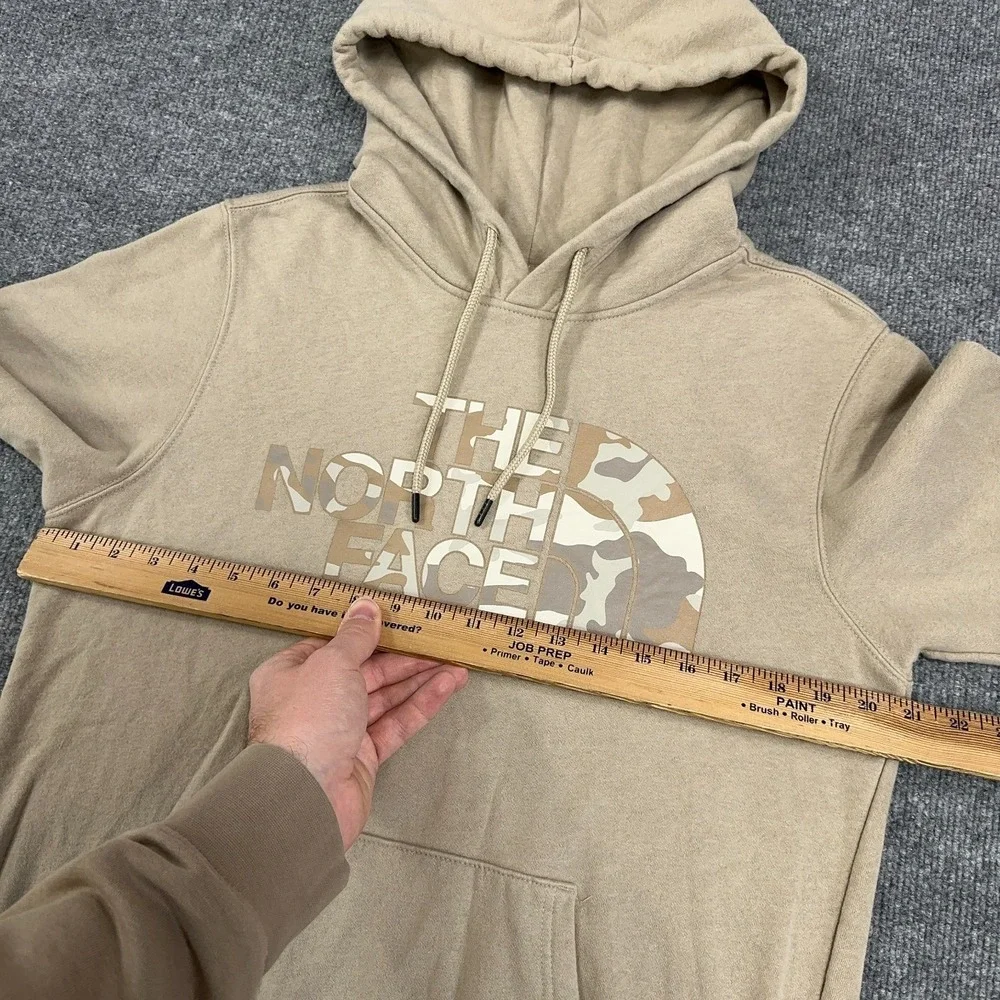 The North Face Hoodie‎ Men Small Khaki Tan Desert Camo Box Logo Fleece